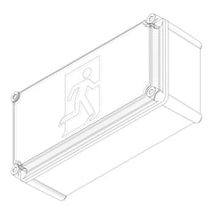3D Documentation Image of Lighting SurfaceMount NHP Stanilite Emergency ExitLEDWaterproof IP67 NexusPro