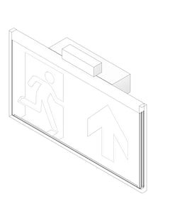 3D Documentation Image of Lighting WallMount NHP Stanilite Emergency ExitLEDEvago NexusPro