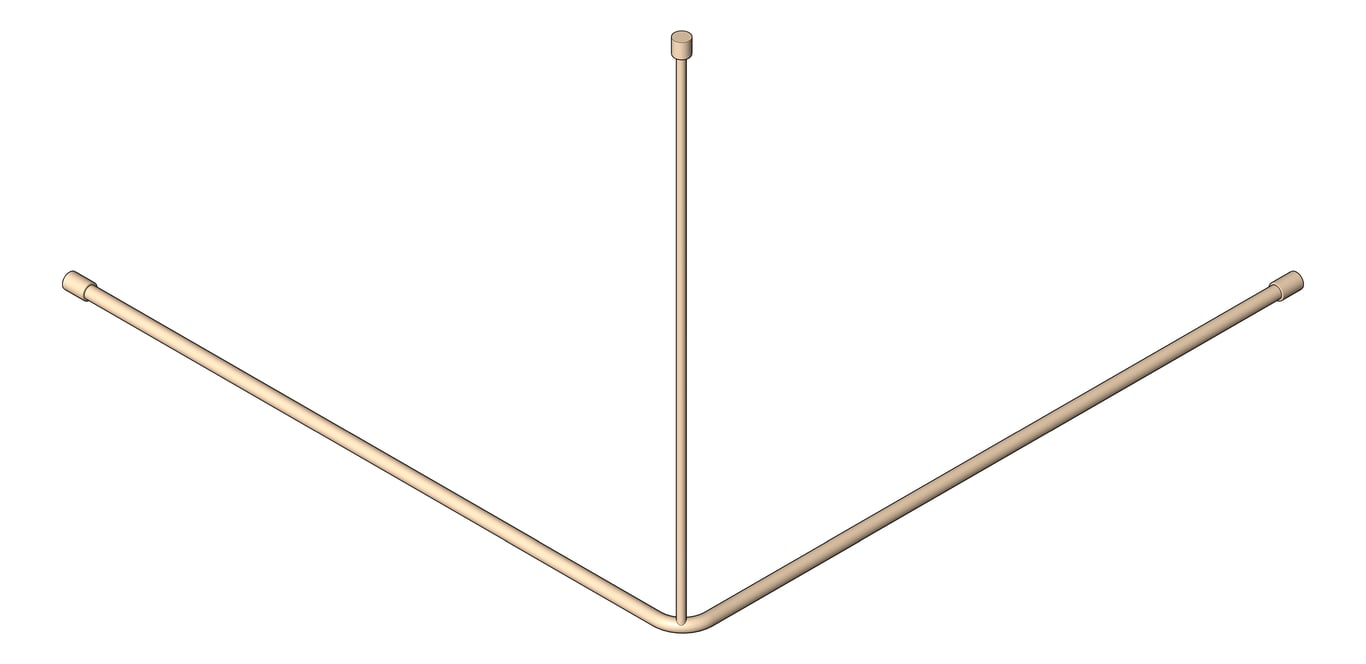 CurtainRail 90Deg Nero MeccaCare 1200mm