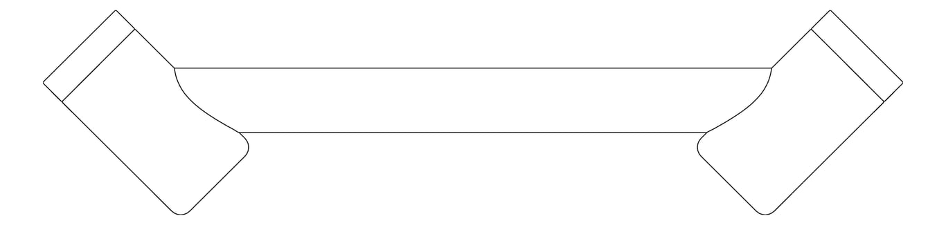 Plan Image of Footrest SurfaceMount Nero MeccaCare Corner 25mm