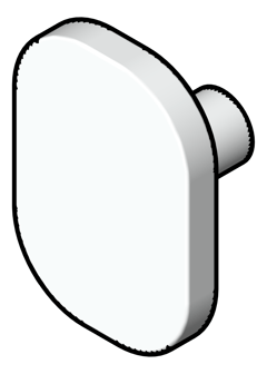 3D Shaded Image of Knob Cabinet Nero Bianca