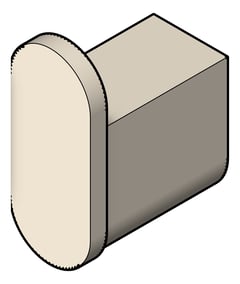 3D Shaded Image of RobeHook SurfaceMount Nero Bianca