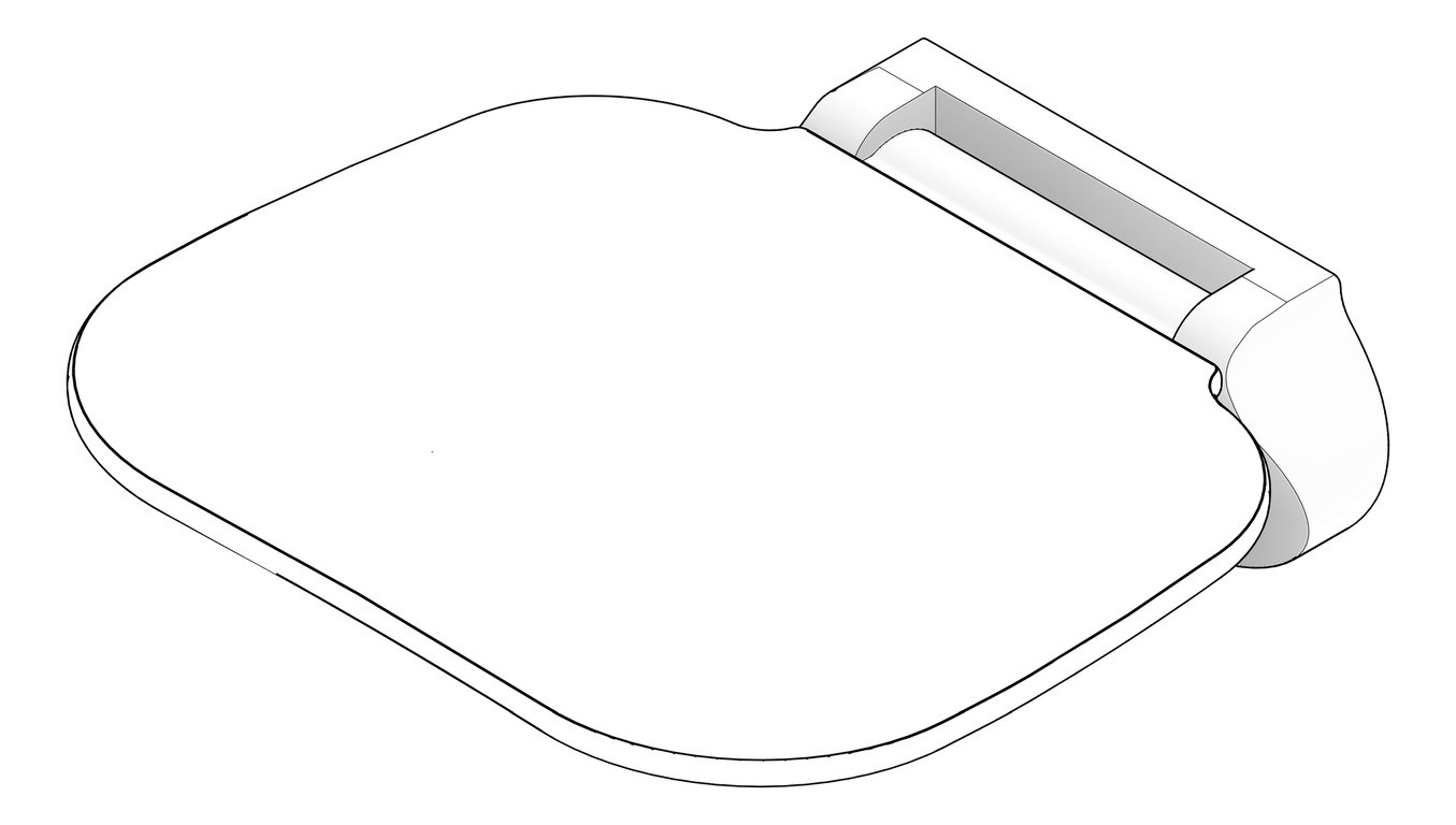 3D Documentation Image of ShowerSeat Folding Nero MeccaCare 400mmWide