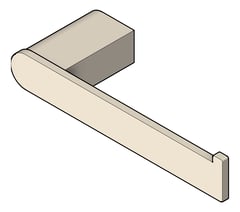 3D Shaded Image of ToiletRollHolder SurfaceMount Nero Bianca