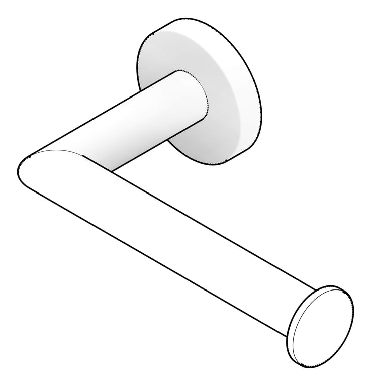 3D Documentation Image of ToiletRollHolder SurfaceMount Nero Dolce