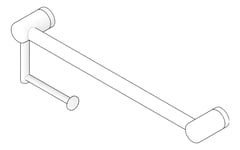 3D Documentation Image of ToiletRollHolder SurfaceMount Nero MeccaCare 25mm