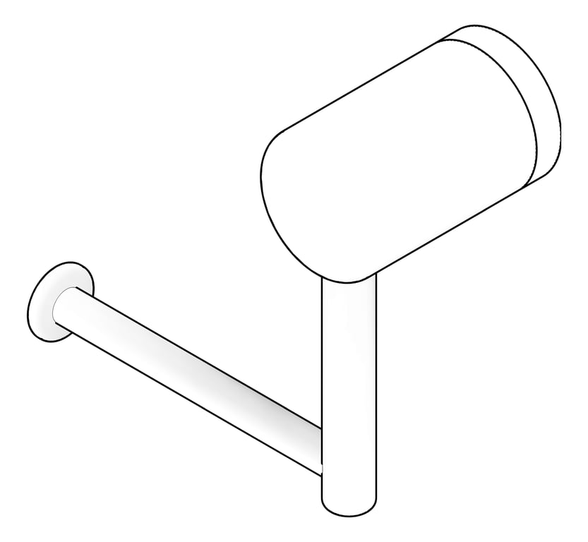 3D Documentation Image of ToiletRollHolder SurfaceMount Nero MeccaCare HeavyDuty