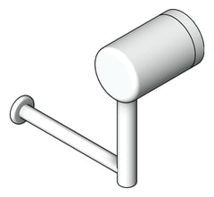3D Shaded Image of ToiletRollHolder SurfaceMount Nero MeccaCare HeavyDuty