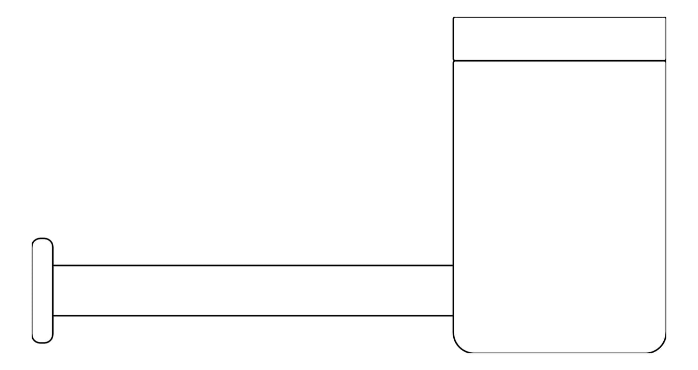 Plan Image of ToiletRollHolder SurfaceMount Nero MeccaCare HeavyDuty