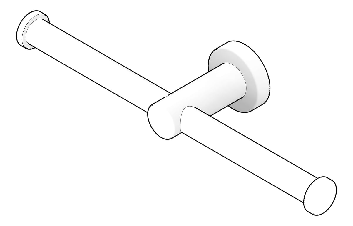 3D Documentation Image of ToiletRollHolder SurfaceMount Nero Mecca Double