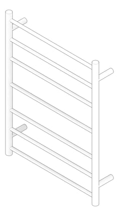 3D Documentation Image of TowelLadder Heated Nero