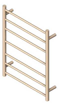 3D Shaded Image of TowelLadder Heated Nero