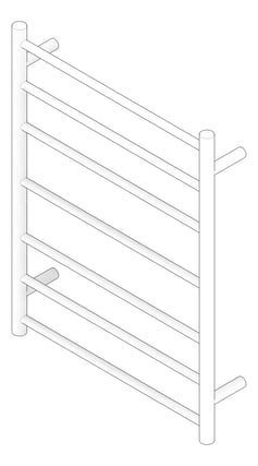 3D Documentation Image of TowelLadder NonHeated Nero