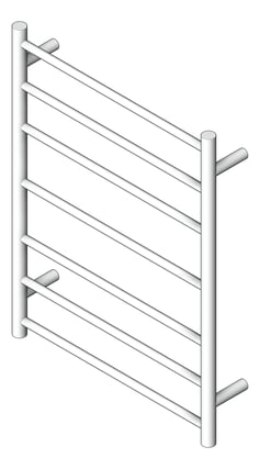 3D Shaded Image of TowelLadder NonHeated Nero