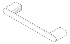 3D Documentation Image of TowelRail SurfaceMount Nero Bianca Hand