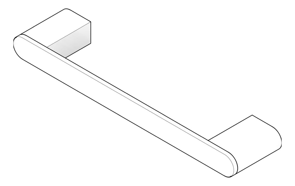 3D Documentation Image of TowelRail SurfaceMount Nero Bianca Hand