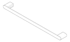 3D Documentation Image of TowelRail SurfaceMount Nero Bianca Single