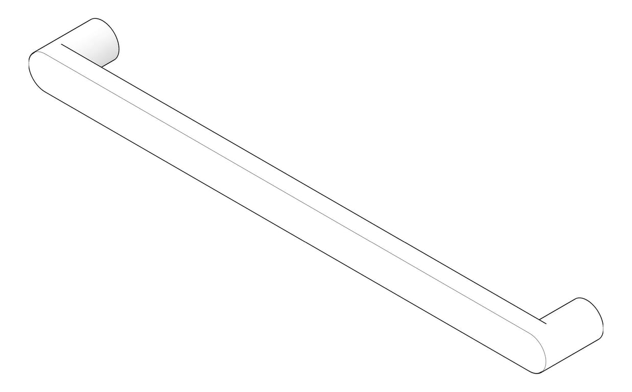 3D Documentation Image of TowelRail SurfaceMount Nero Bianca Single Heated