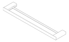 3D Documentation Image of TowelRail SurfaceMount Nero Celia Double