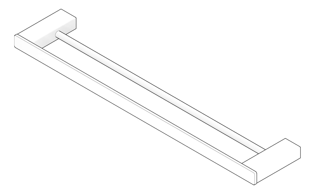 3D Documentation Image of TowelRail SurfaceMount Nero Celia Double