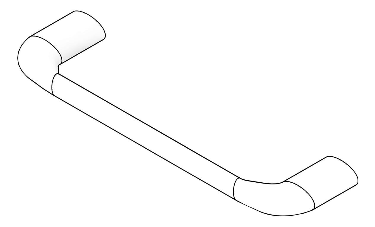 3D Documentation Image of TowelRail SurfaceMount Nero Elgin Hand