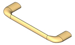3D Shaded Image of TowelRail SurfaceMount Nero Elgin Hand
