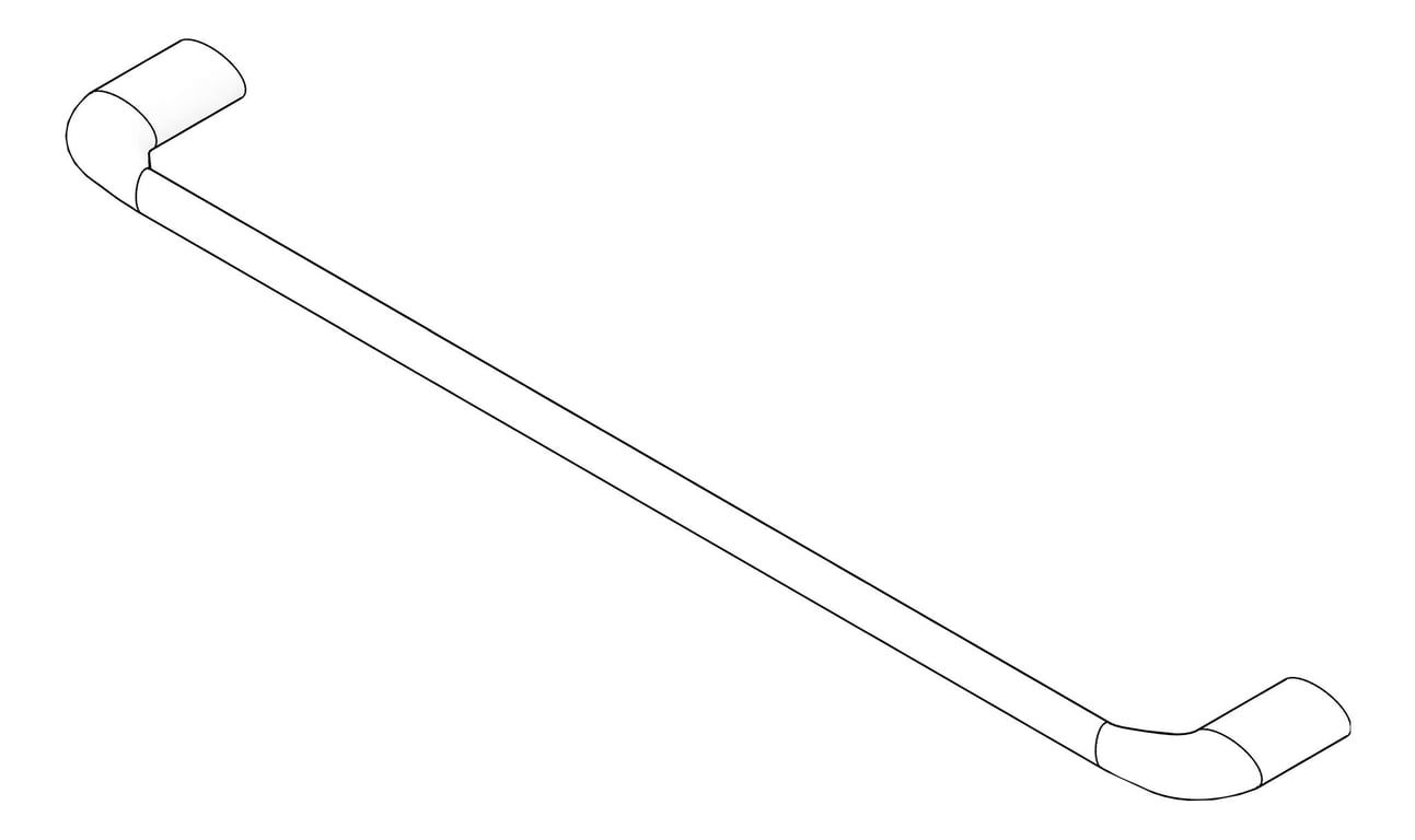 3D Documentation Image of TowelRail SurfaceMount Nero Elgin Single