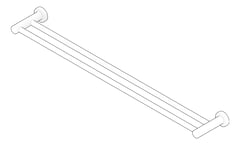 3D Documentation Image of TowelRail SurfaceMount Nero Mecca Double