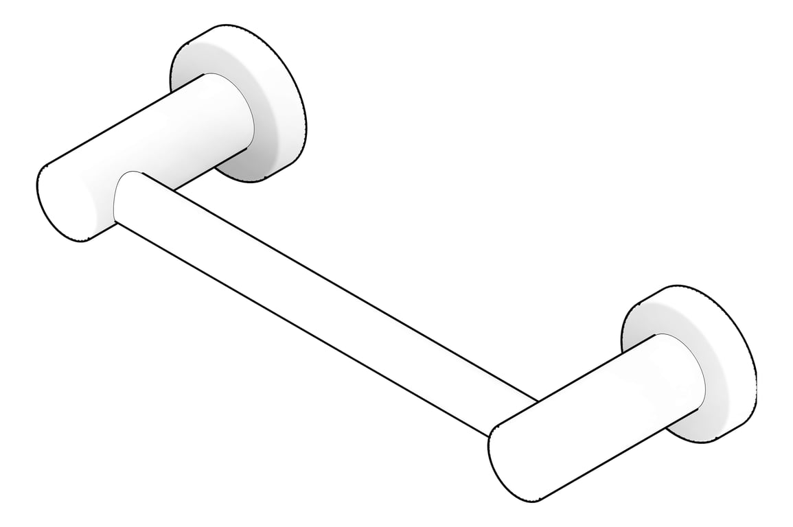 3D Documentation Image of TowelRail SurfaceMount Nero Mecca Hand