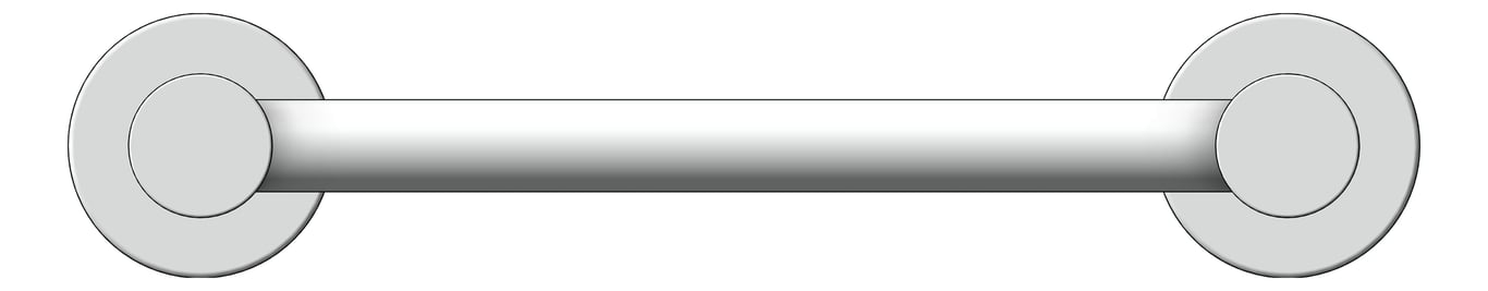 Front Image of TowelRail SurfaceMount Nero Mecca Hand