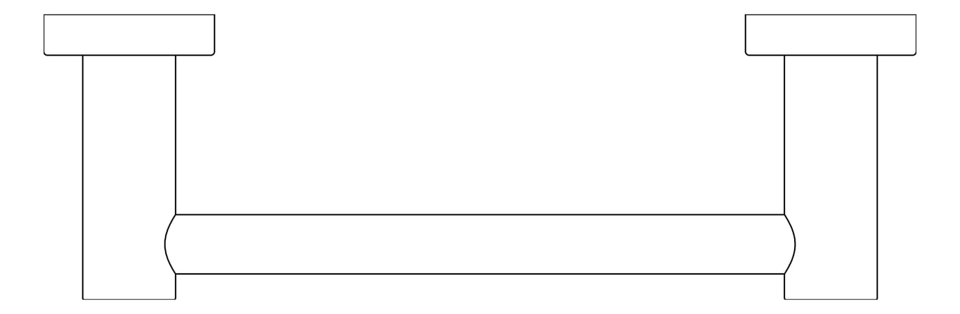 Plan Image of TowelRail SurfaceMount Nero Mecca Hand