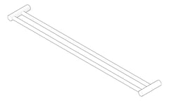 3D Documentation Image of TowelRail SurfaceMount Nero Mecca New Double
