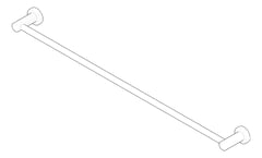 3D Documentation Image of TowelRail SurfaceMount Nero Mecca Single