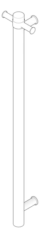 3D Documentation Image of TowelRail SurfaceMount Nero Mecca Vertical Heated