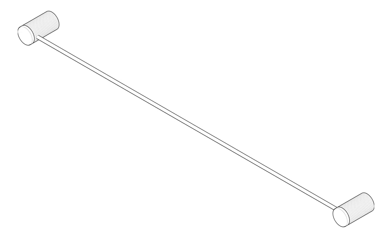 3D Documentation Image of TowelRail SurfaceMount Nero Opal Single