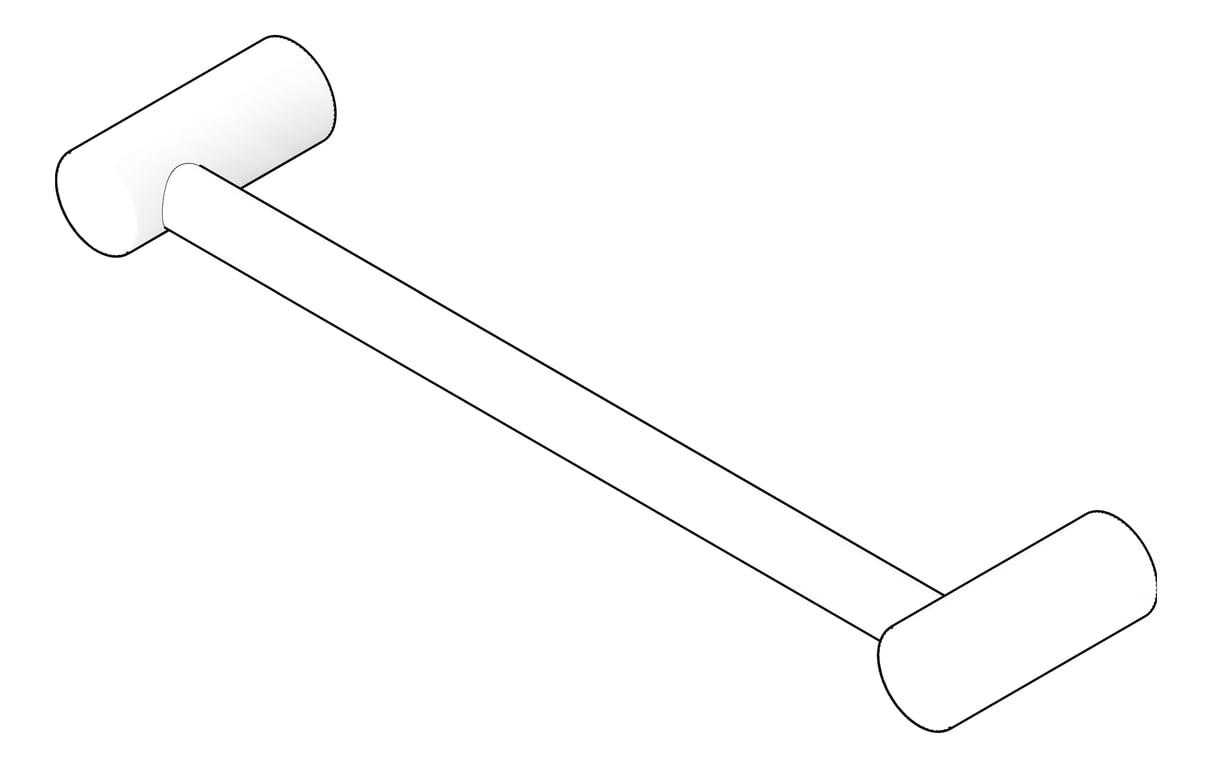 3D Documentation Image of TowelRail SurfaceMount Nero Zen Hand