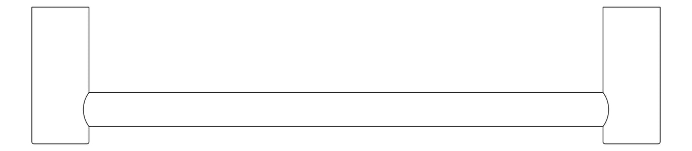 Plan Image of TowelRail SurfaceMount Nero Zen Hand