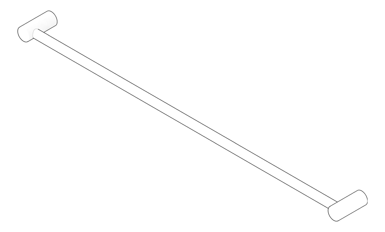 3D Documentation Image of TowelRail SurfaceMount Nero Zen Single