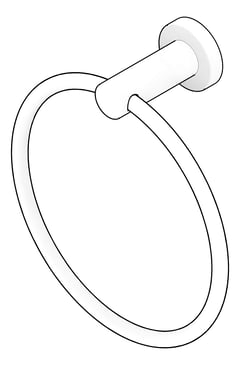 3D Documentation Image of TowelRing SurfaceMount Nero Classic