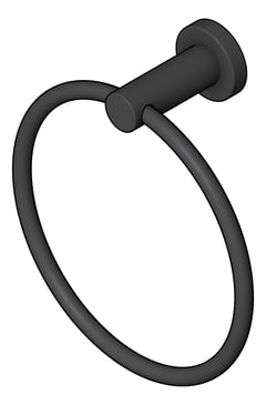 3D Shaded Image of TowelRing SurfaceMount Nero Classic