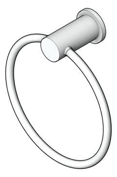 3D Shaded Image of TowelRing SurfaceMount Nero Mecca Hand