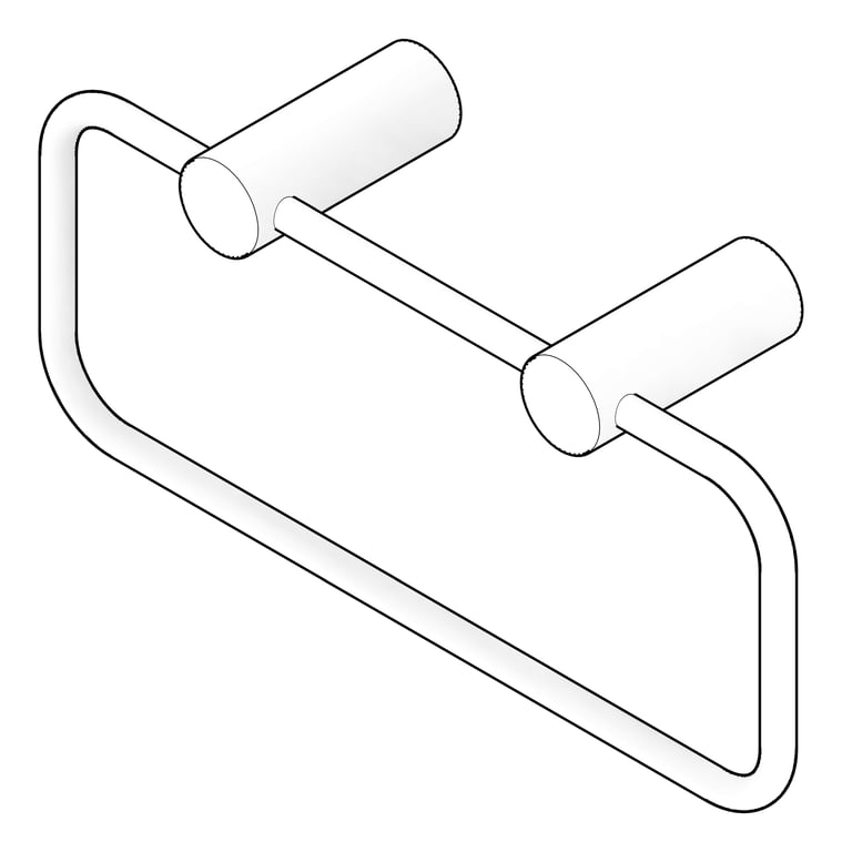 3D Documentation Image of TowelRing SurfaceMount Nero Mecca New