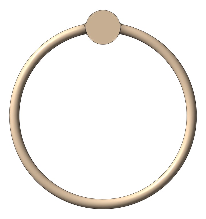 Front Image of TowelRing SurfaceMount Nero Opal