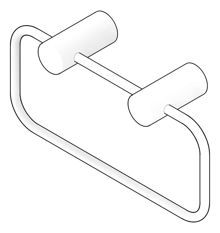 3D Documentation Image of TowelRing SurfaceMount Nero Zen