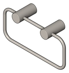 3D Shaded Image of TowelRing SurfaceMount Nero Zen