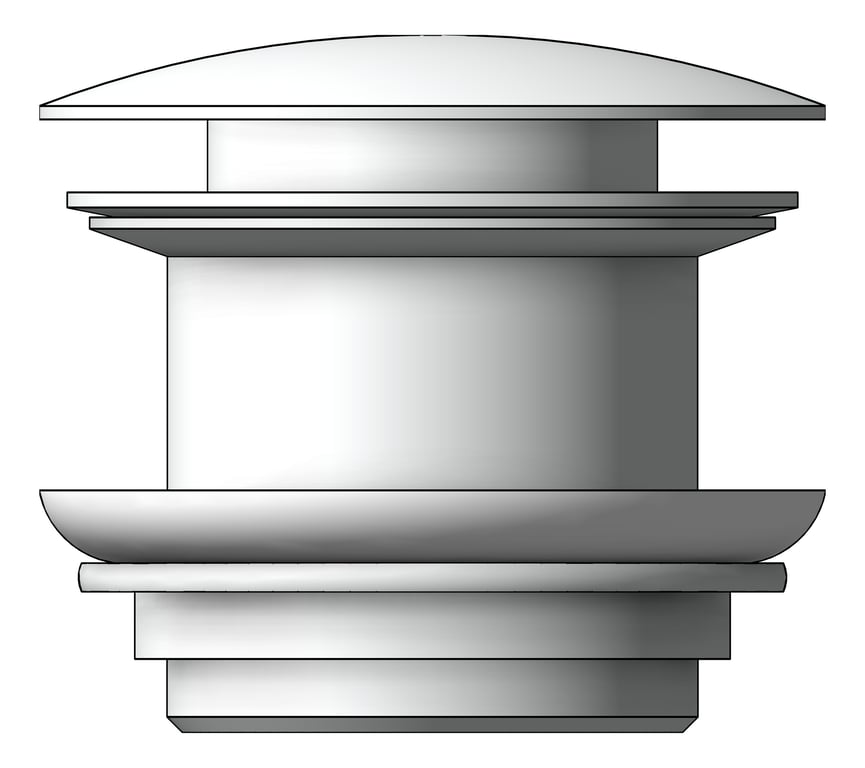 Left Image of Waste PopUp Nero Bath 40mm