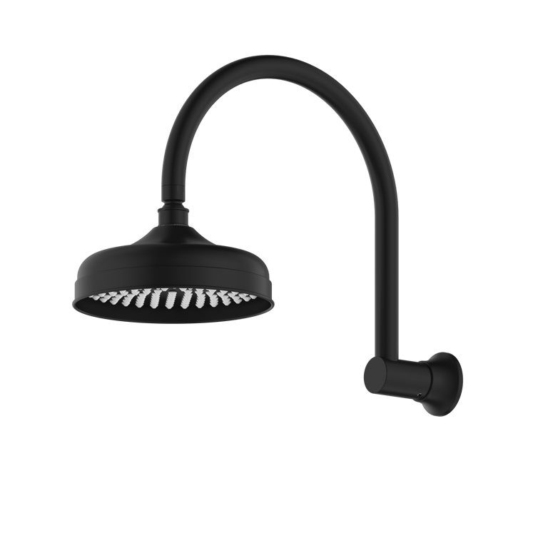 NR508MB%2BNR508094MB.png Image of Shower Wall Nero York Arm Rose 200mmHead