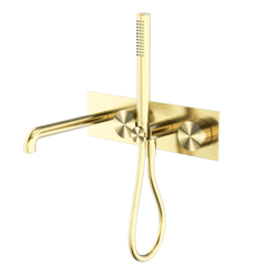 Nero_Kara Progressive Shower System With Spout 230mm 250mm_NR271903A230BG.png Image of TapSet Wall Nero KaraProgressive Shower Spout BackPlate