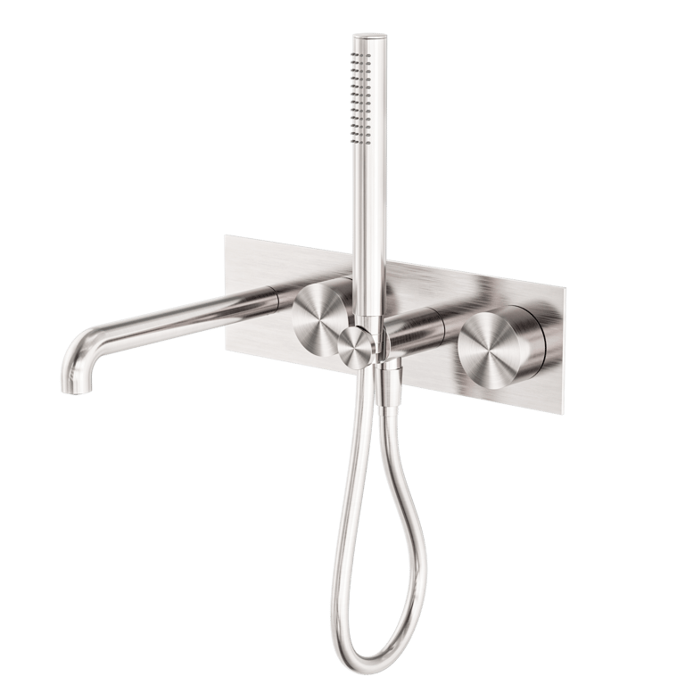 Nero_Kara Progressive Shower System With Spout 230mm 250mm_NR271903A230BN.png Image of TapSet Wall Nero KaraProgressive Shower Spout BackPlate