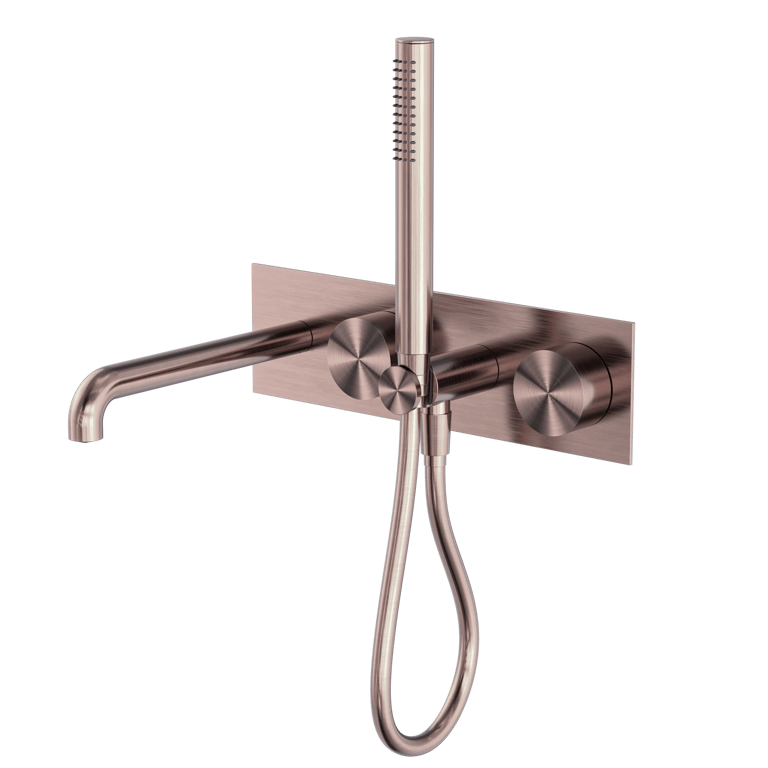 Nero_Kara Progressive Shower System With Spout 230mm 250mm_NR271903A230BZ.png Image of TapSet Wall Nero KaraProgressive Shower Spout BackPlate